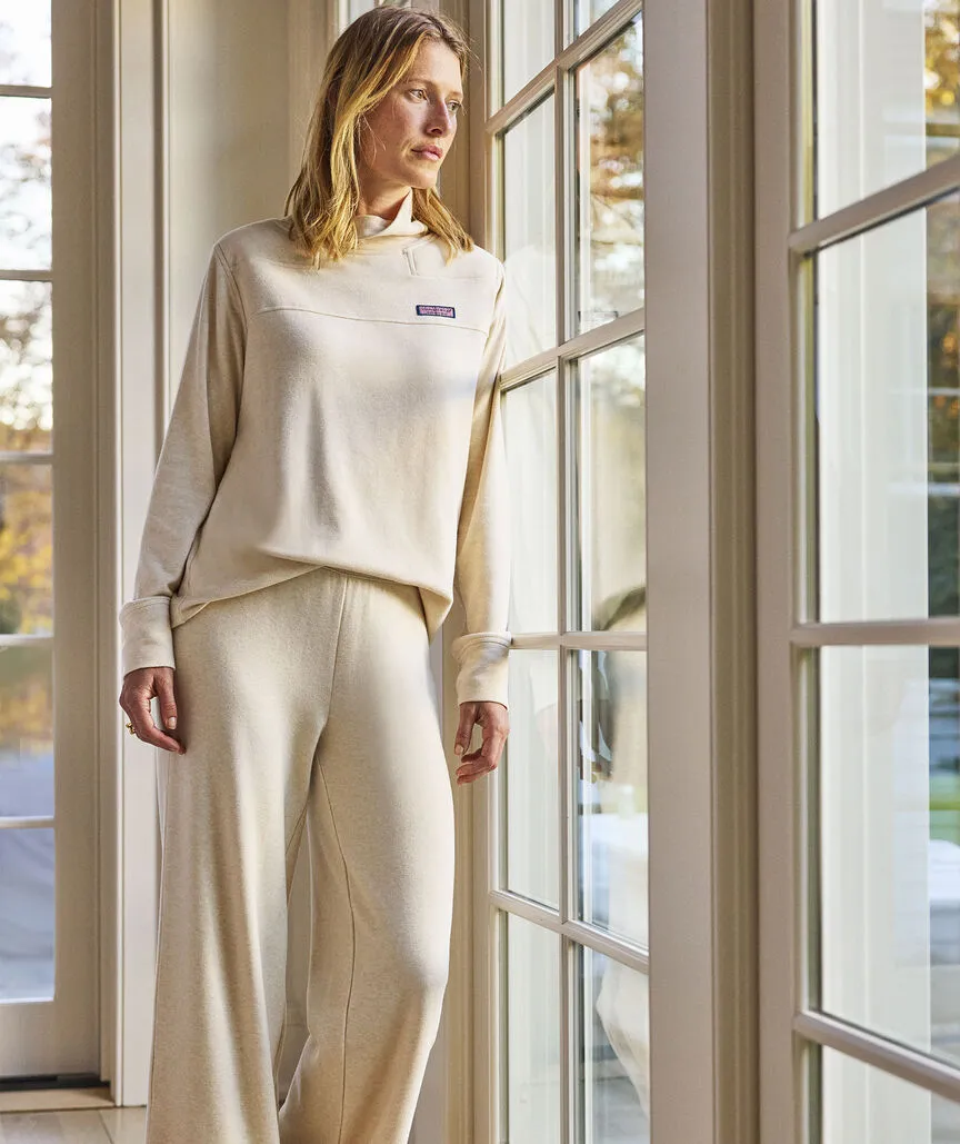 Vineyard Vines Women's Double Brushed Dreamcloth Funnel Neck Pullover - Oatmeal Heather