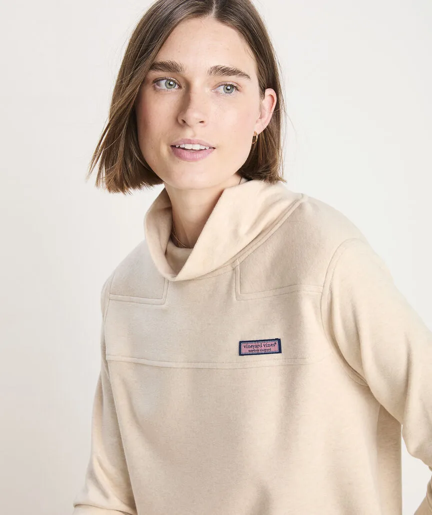 Vineyard Vines Women's Double Brushed Dreamcloth Funnel Neck Pullover - Oatmeal Heather