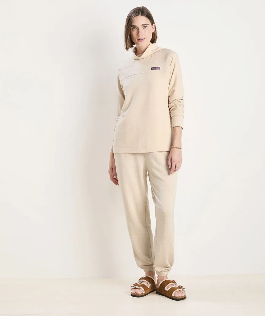 Vineyard Vines Women's Double Brushed Dreamcloth Funnel Neck Pullover - Oatmeal Heather