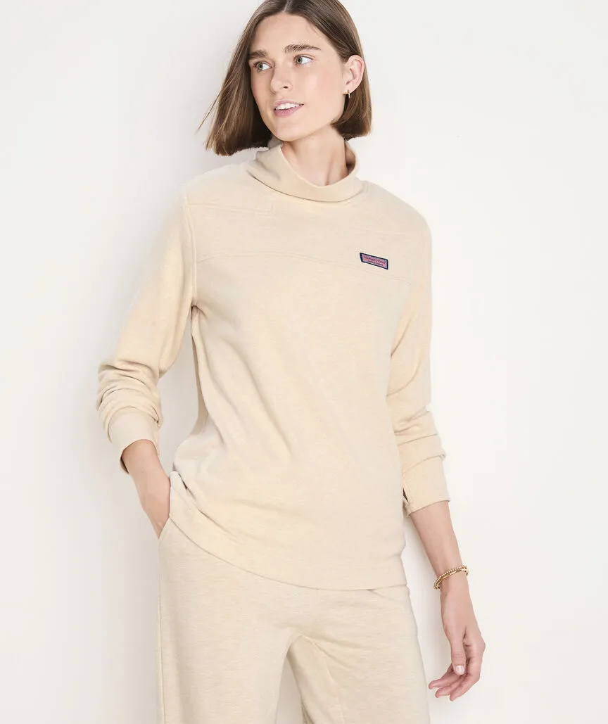 Vineyard Vines Women's Double Brushed Dreamcloth Funnel Neck Pullover - Oatmeal Heather