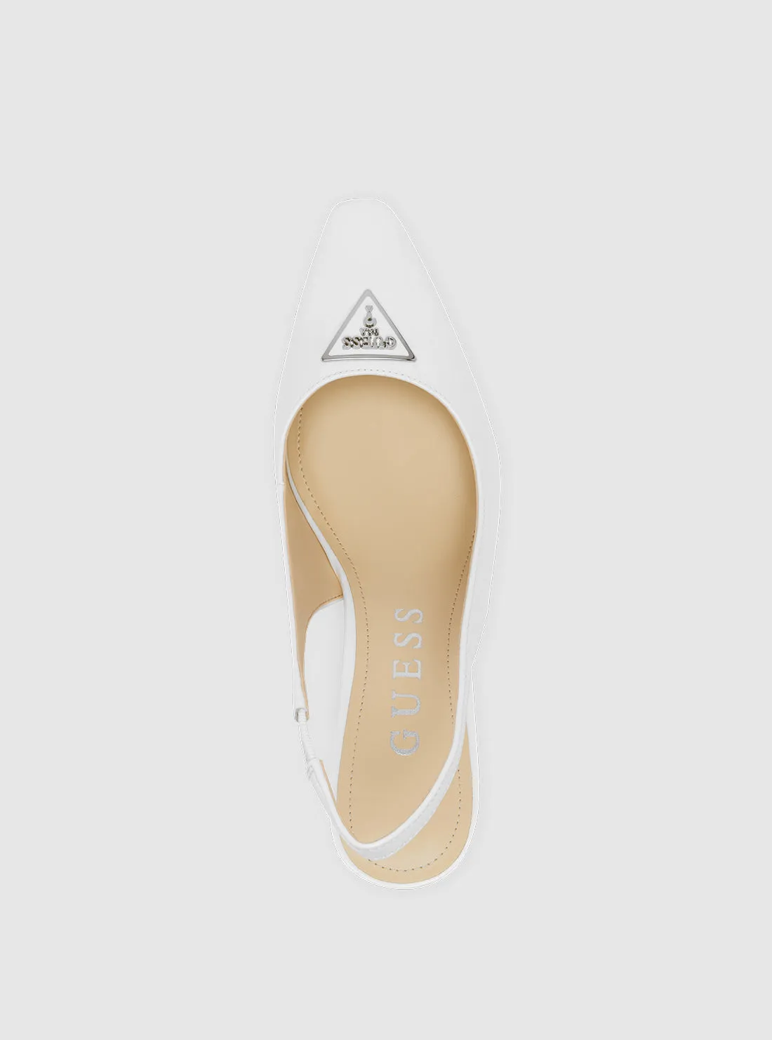 White Valinda Block Heel Guess