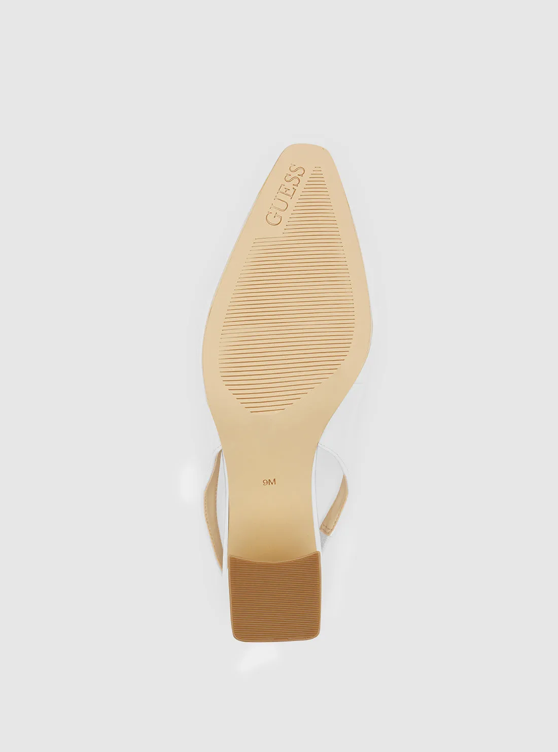 White Valinda Block Heel Guess