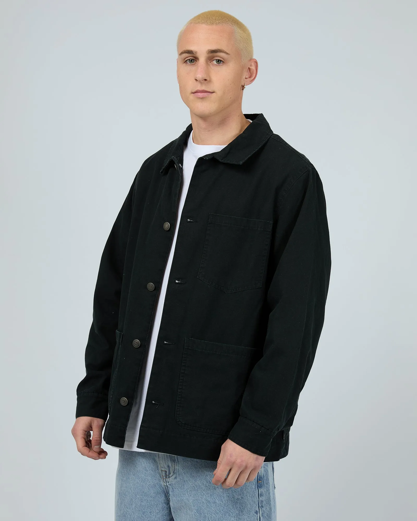 Worker Jacket Washed Black