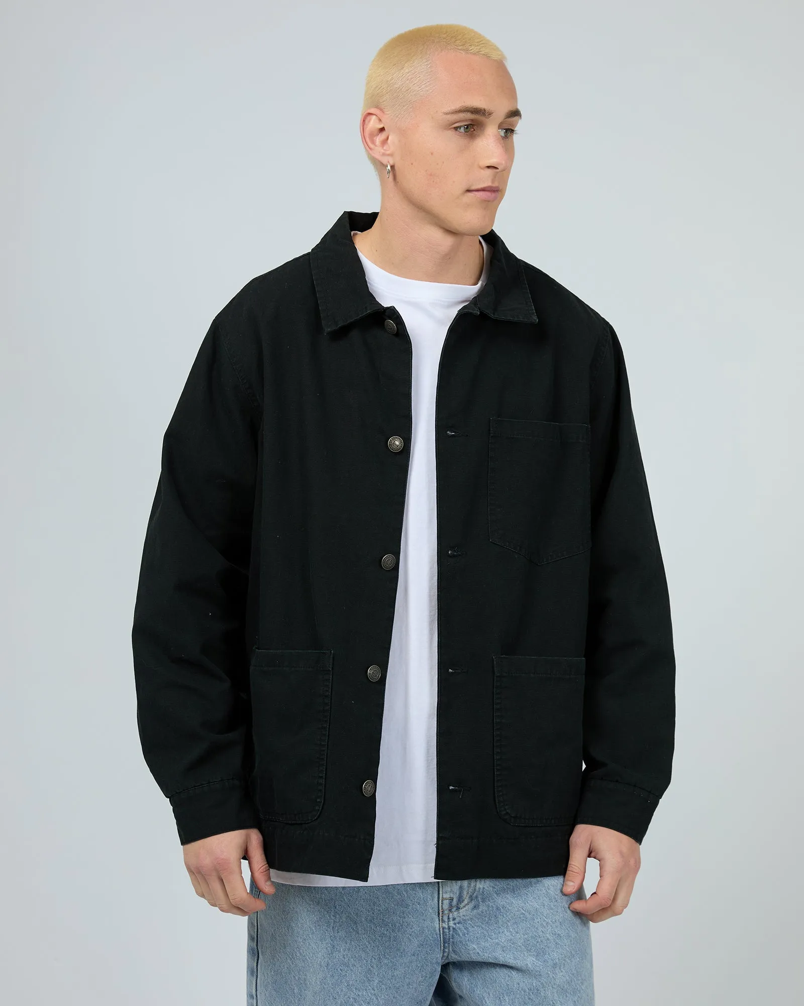 Worker Jacket Washed Black